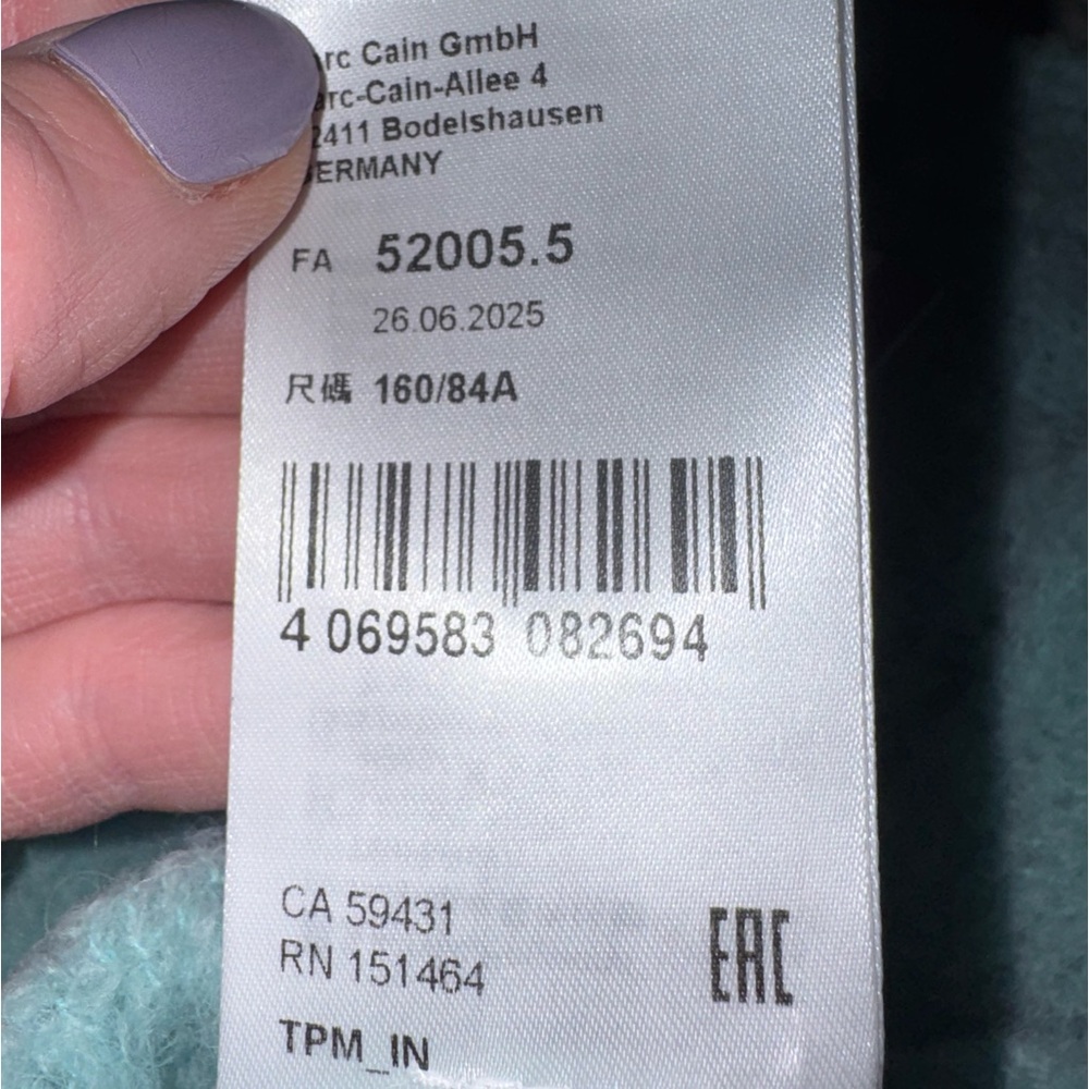 Marc Cain Sport Teal Alpaca Wool V-Neck Chunky Knit Sweater Oversized Small - Picture 8 of 14